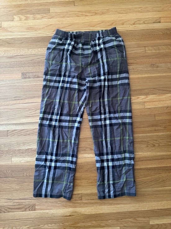 Burberry Other - Burberry Gray Plaid Lounge Pants with Subtle Green Accents